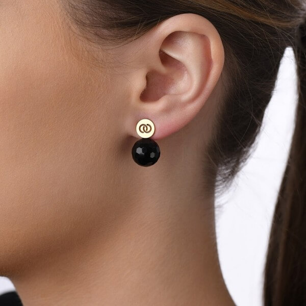 283-Olympia-veduta-Ohrschmuck-Ohrstecker-Ringe-stahl-Gold-Onyx-Kugel-facettiert-schwarz-Schmuckverleih-Brautschmuckverleih